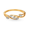 Appealing 18 Karat Yellow Gold Leafy Finger Ring,,hi-res image number null