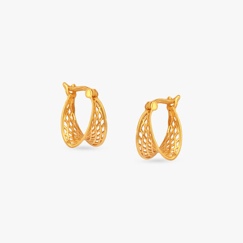 Artisan Mesh Gold Hoop Earrings