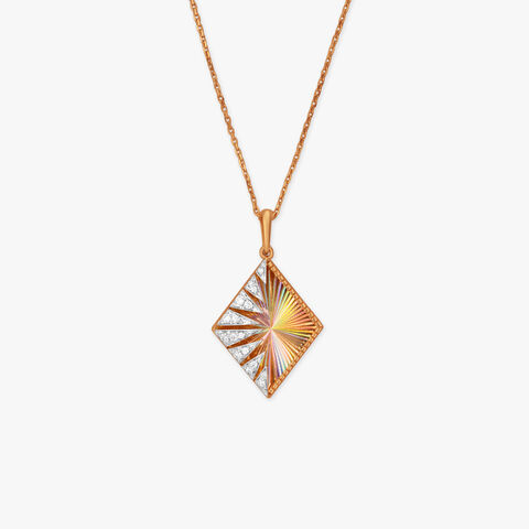 Prism Ray Diamond Pendant with Chain