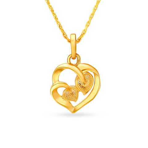 Double Leaf Gold Pendant