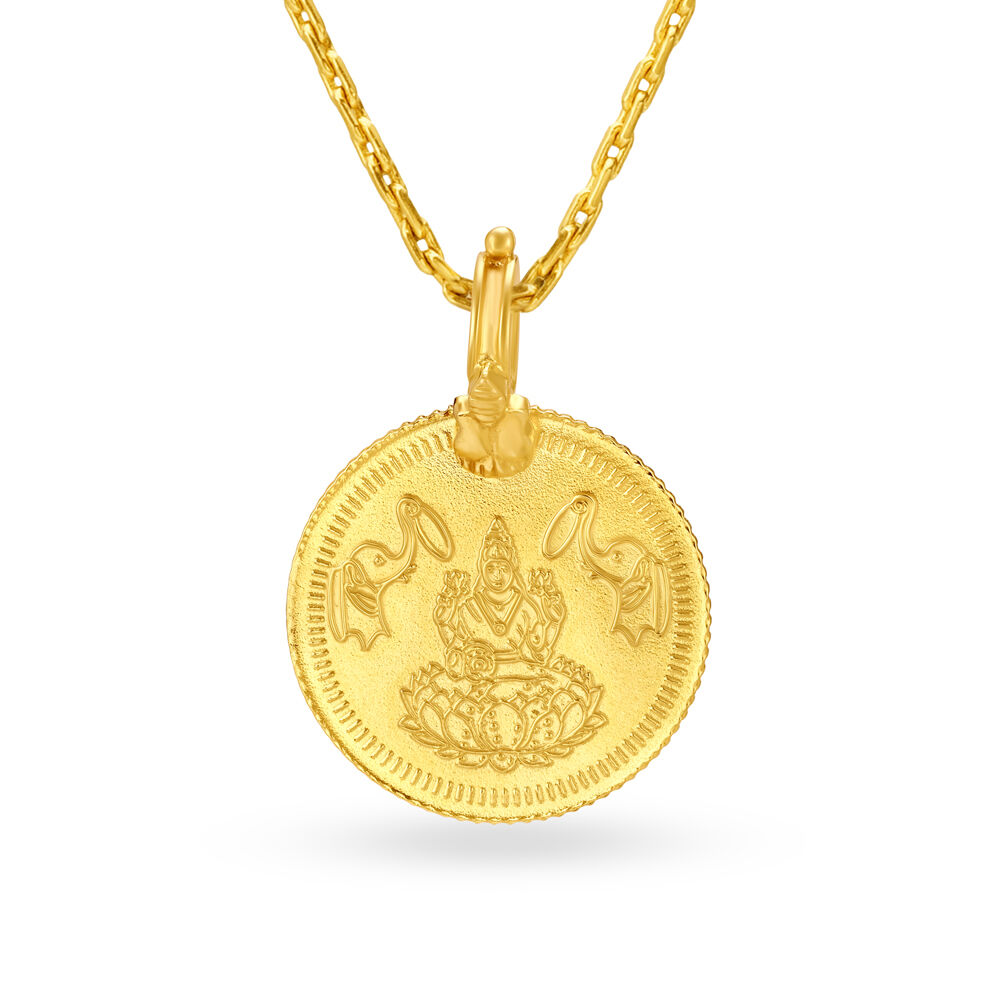 Gold lakshmi on sale kasu pendant