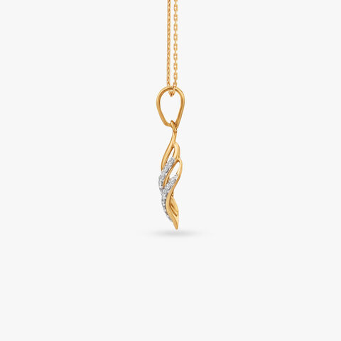 Ribbon Arc Diamond Pendant
