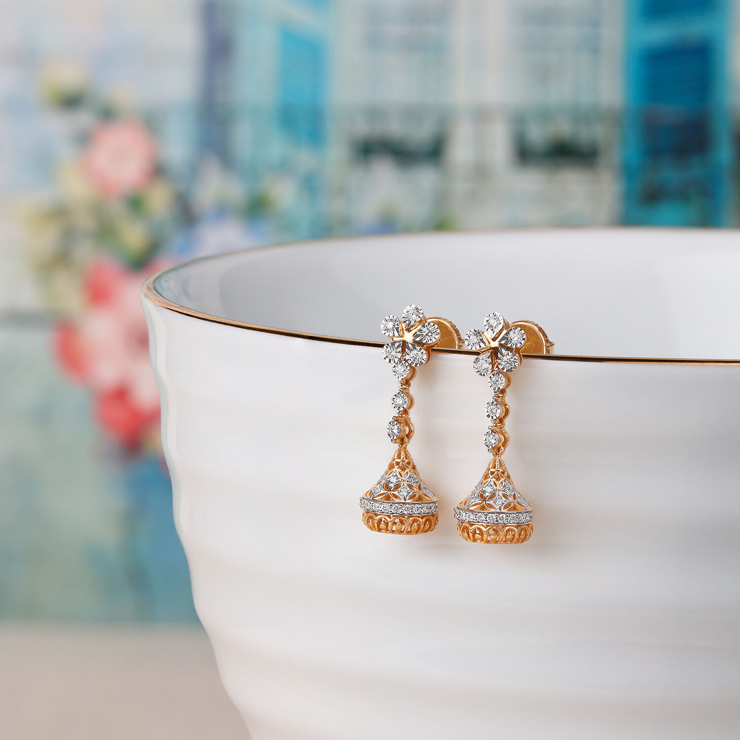Tanishq diamond sale earrings jhumka
