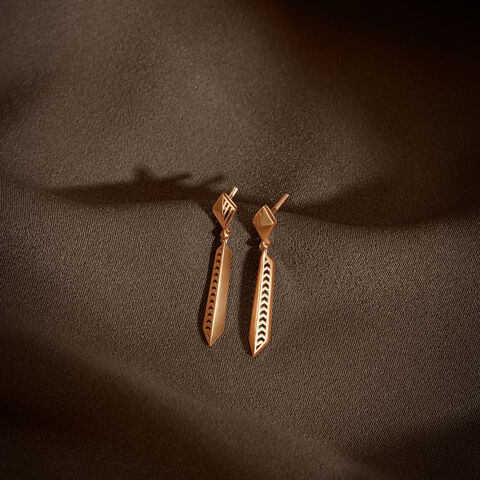 Sleek Geometric Gold Drop Earrings