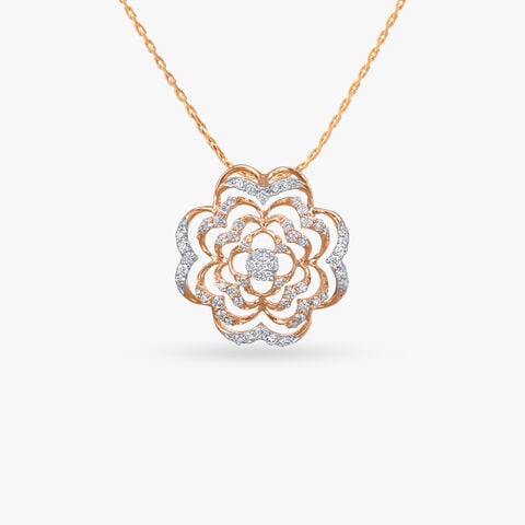 Rosette Radiance Diamond Pendant