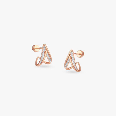 Twin Angle Diamond Stud Earrings