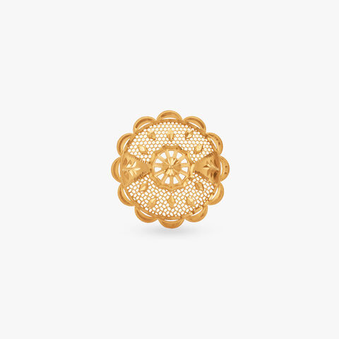 Sunburst Filigree Gold Ring