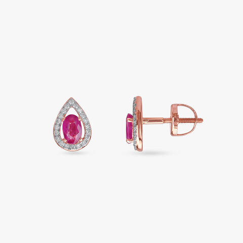 Crimson Grace Diamond Stud Earrings