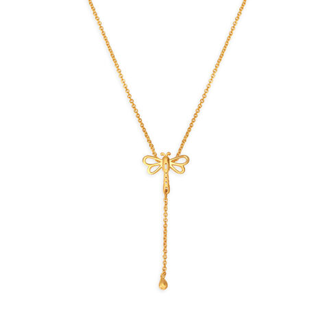 Cute Fly Shaped Gold Pendant with Chain For Kids