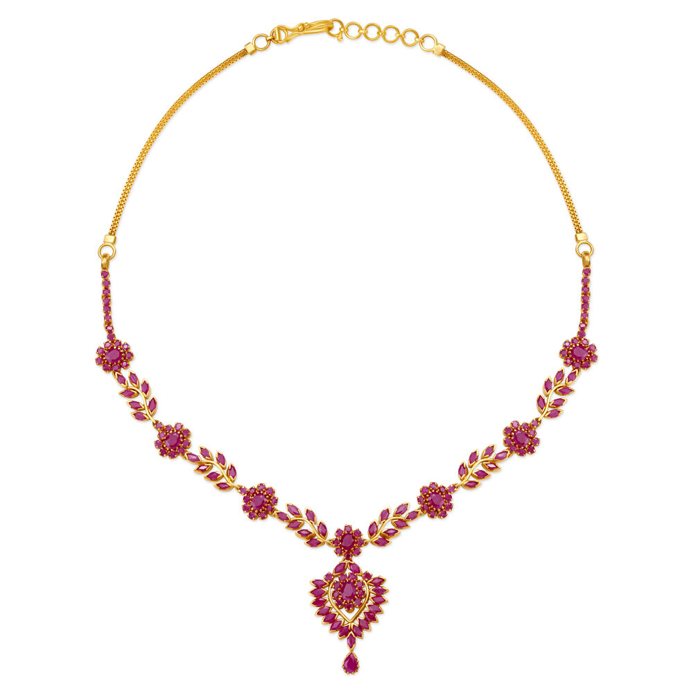 Ruby gold discount necklace tanishq