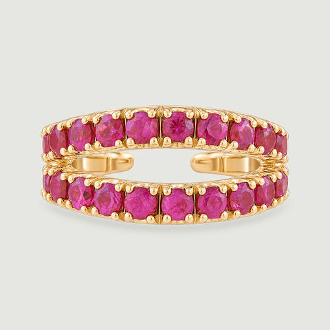 Vibrant Rhythmic Pink Garnet Ear Cuff