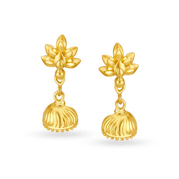 Divine 22 Karat Yellow Gold Textured Earrings