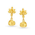 Divine 22 Karat Yellow Gold Textured Earrings,,hi-res image number null