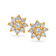 Stunning Flower Gold Stud Earrings,,hi-res image number null