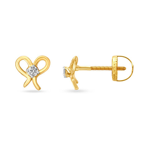 Adorable Knot Style Kids Diamond Stud Earrings