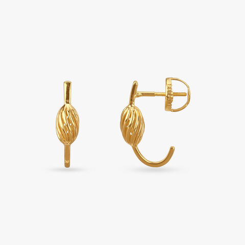 Oval Twist Gold Hoop Earrings