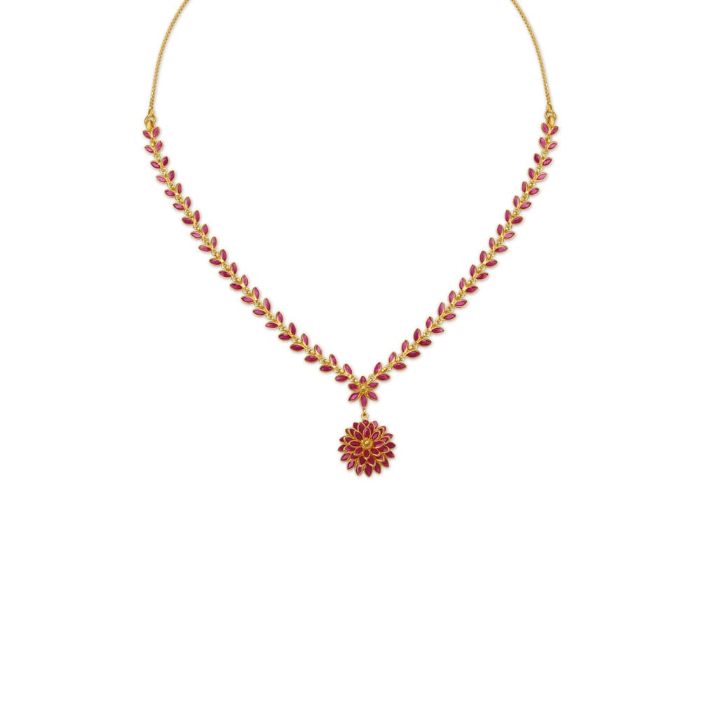 Ruby gold discount necklace tanishq