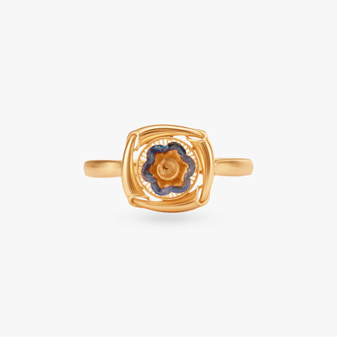 Bloom Square Gold Ring