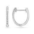 Glistening Platinum and Diamond Hoop Earrings,,hi-res image number null