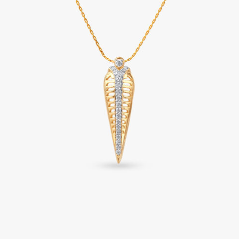 Artistic Leaf Diamond Pendant