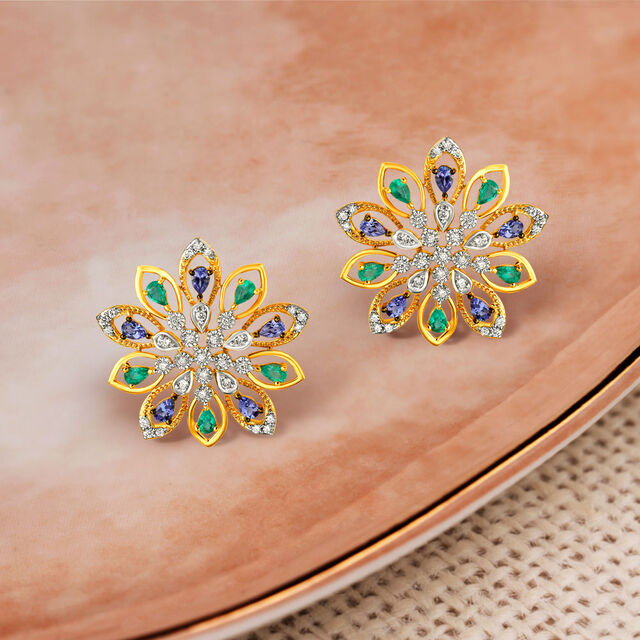 Tanishq emerald and diamond earrings Clearance