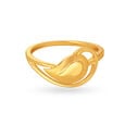 Distinctive Yellow Gold Leaf Finger Ring,,hi-res image number null