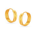 22 KT Yellow Gold Dazzling Bold Hoop Earrings,,hi-res image number null