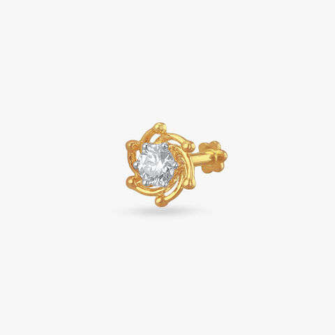 Artistic Floral Diamond Nose Pin