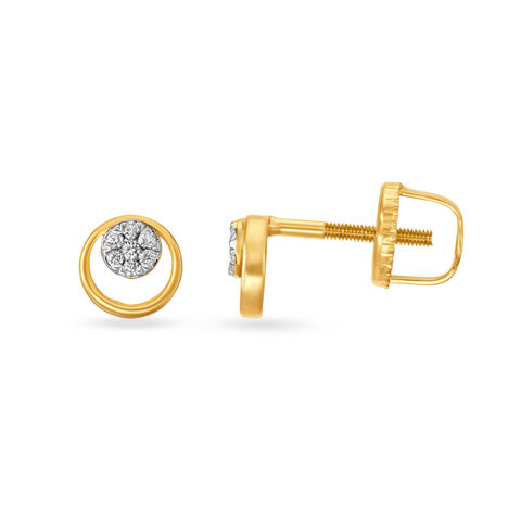 Contemporary Elegant Diamond Stud Earrings