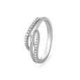 Stylish Crossover White Platinum Finger Ring,,hi-res image number null