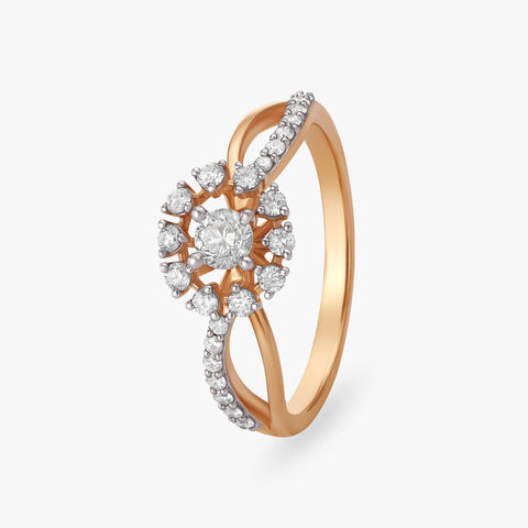 Radiant Floral Diamond Finger Ring