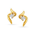 Contemporary Single Stone Bud Shaped Stud Earrings,,hi-res image number null