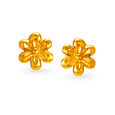 Floral Ornate Chain Adorned Gold Drop Earrings,,hi-res image number null