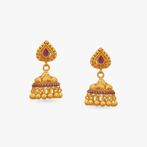 Regal Glory Gold Jhumka Earrings