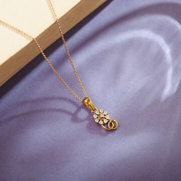 Entwined Circlet Rose Gold and Diamond Pendant