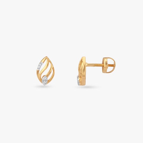 Sculpted Swirl Diamond Stud Earrings