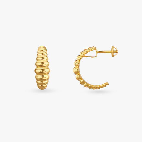Bold Contours Gold Hoop Earrings