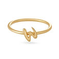 Letter W 14KT Yellow Gold Initial Ring,,hi-res image number null