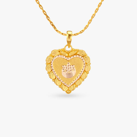 Crown Heart Gold Pendant