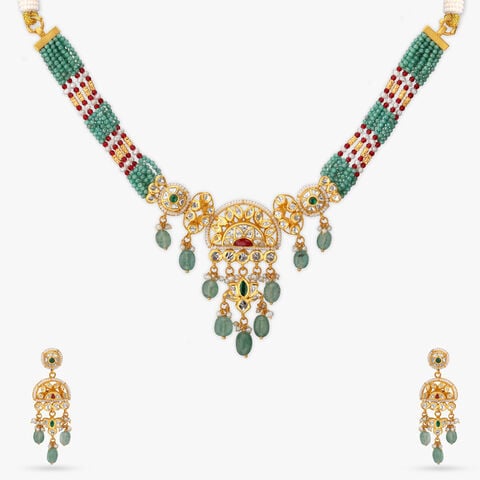 Meadow Drapery Gold Necklace Set