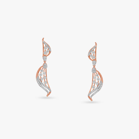 Twirl Glint Diamond Drop Earrings