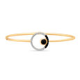 18 KT Yellow Gold Gleaming Circle Diamond and Onyx Bangle,,hi-res image number null