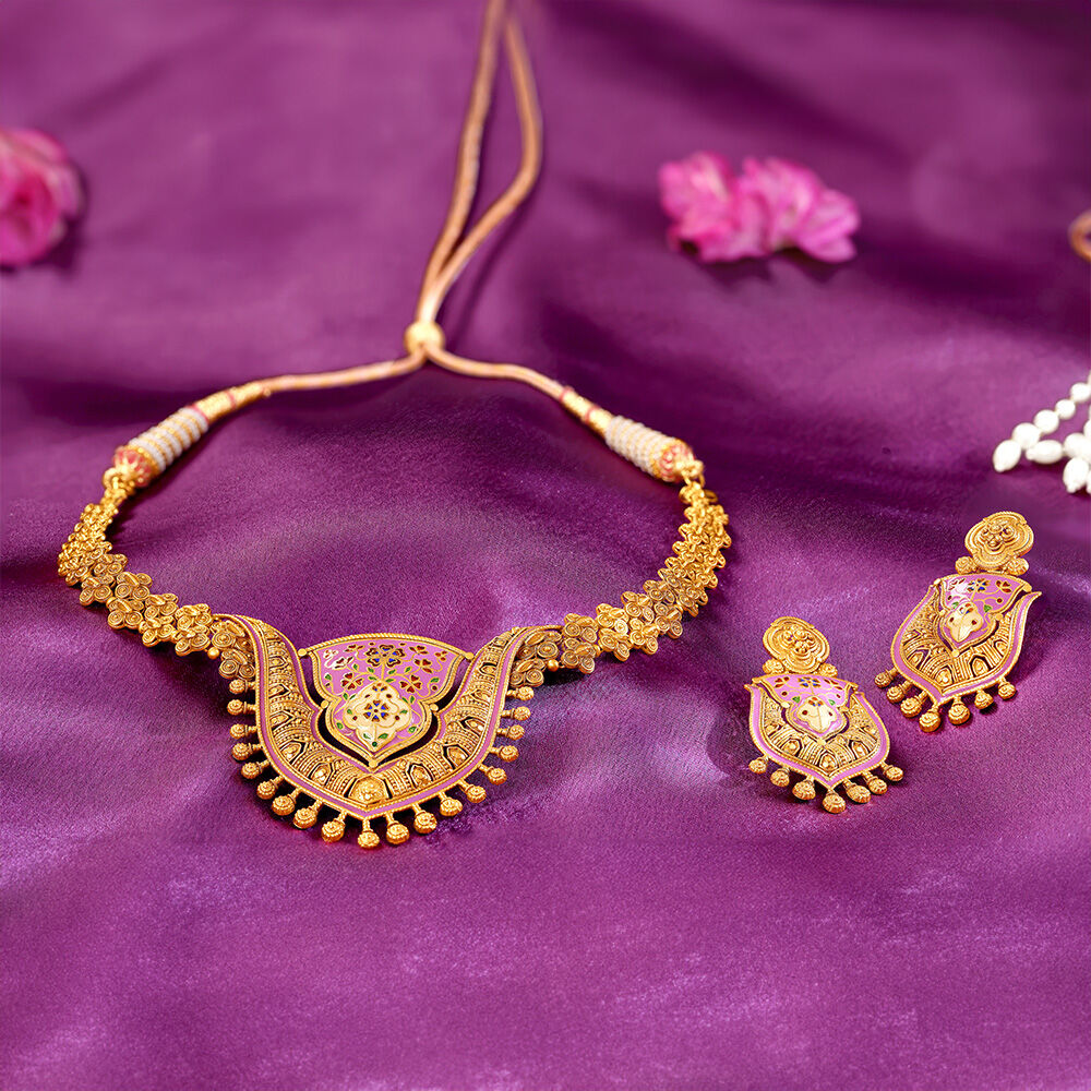 Gold jewellery necklace set top