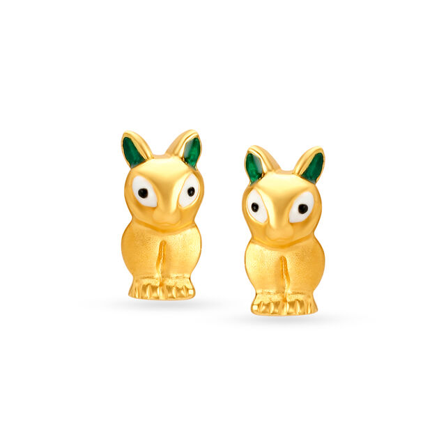 Simple Gold Rabbit Studs for Kids,,hi-res image number null