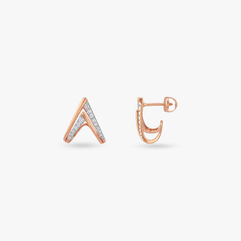 Twin Angle Diamond Stud Earrings