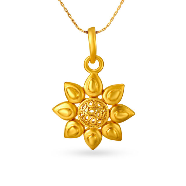 Adorable 22 Karat Gold Floral Pendant,,hi-res image number null
