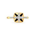18 KT Yellow Gold Geometric Sparkle Diamond Ring,,hi-res image number null