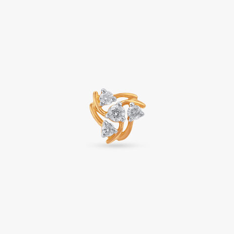 Swirling Hearts Diamond Nose Pin