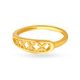 Whimsical Yellow Gold Looped Floral Finger Ring,,hi-res image number null