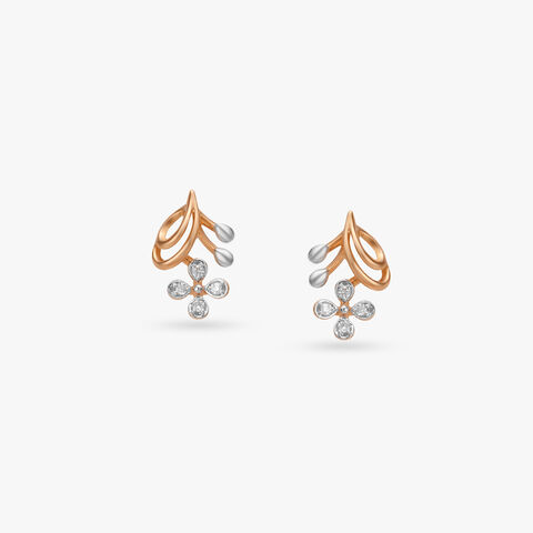 Petal Drift Diamond Stud Earrings